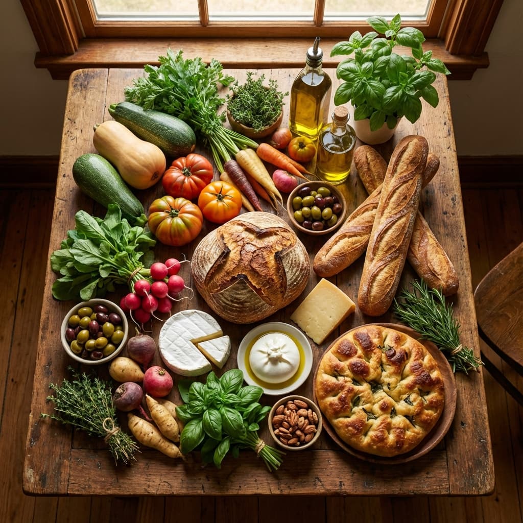 Fresh ingredients on a table